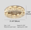 Crystal Ceiling-Light Flush Mount, 3 Colors Temp, Modern Crystal Chandeliers for Bedroom Hallway Dining Room and Living Rooms