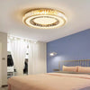 Crystal Chandelier LED Modern Flush Mount Ceiling Light Fixtures Round Ring Luxury Large Chandelier for Living Room Bedroom Dining Room Entrance