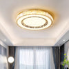 Crystal Chandelier LED Modern Flush Mount Ceiling Light Fixtures Round Ring Luxury Large Chandelier for Living Room Bedroom Dining Room Entrance