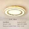 Crystal Chandelier LED Modern Flush Mount Ceiling Light Fixtures Round Ring Luxury Large Chandelier for Living Room Bedroom Dining Room Entrance