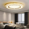 Crystal Chandelier LED Modern Flush Mount Ceiling Light Fixtures Round Ring Luxury Large Chandelier for Living Room Bedroom Dining Room Entrance