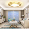 Two tiers of Crystal Ceiling-Light Flush Mount  Modern Round Ring Luxury Crystal Chandeliers for Bedroom Hallway Dining Room and Living Rooms