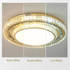 Two tiers of Crystal Ceiling-Light Flush Mount  Modern Round Ring Luxury Crystal Chandeliers for Bedroom Hallway Dining Room and Living Rooms