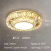 Two tiers of Crystal Ceiling-Light Flush Mount  Modern Round Ring Luxury Crystal Chandeliers for Bedroom Hallway Dining Room and Living Rooms