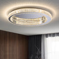 Crystal Flush Mount Ceiling Light Fixture, LED Modern Close to Ceiling Light, Hallway Light Fixtures Round Ceiling Chandelier for Bedroom Kitchen Bathroom Closet Foyer