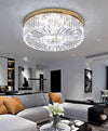 Modern Crystal Ceiling Light Fixture, Flush Mount Crystal Ceiling Fixtures for Kitchen Bedroom Living Room  (Gold)