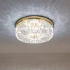 Modern Crystal Ceiling Light Fixture, Flush Mount Crystal Ceiling Fixtures for Kitchen Bedroom Living Room  (Gold)