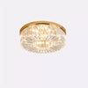 Modern Crystal Ceiling Light Fixture, Flush Mount Crystal Ceiling Fixtures for Kitchen Bedroom Living Room  (Gold)