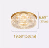 Modern Crystal Ceiling Light Fixture, Flush Mount Crystal Ceiling Fixtures for Kitchen Bedroom Living Room  (Gold)