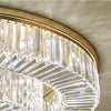 Modern Crystal Ceiling Light Fixture, Flush Mount Crystal Ceiling Fixtures for Kitchen Bedroom Living Room  (Gold)