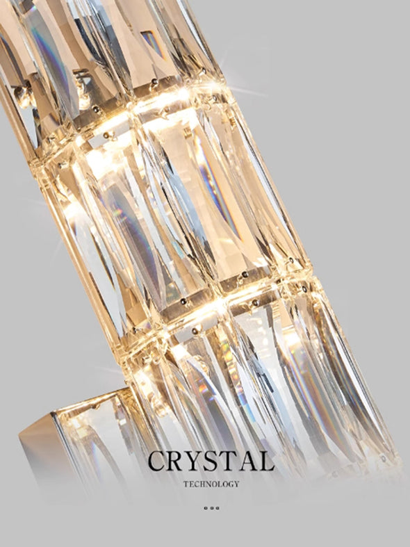 Crystal Wall Sconces, Gold Wall Light Fixtures, Bedroom Wall Lights with Glass Shade, Modern Sconces Wall Lighting for Living Room Bathroom