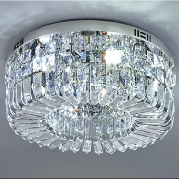 Crystal Ceiling Lights Modern Golden Living Room Decoration Round Ceiling Chandelier Lamp Indoor Decor Hanging Lamps for Bedrooms Living Room Hallway