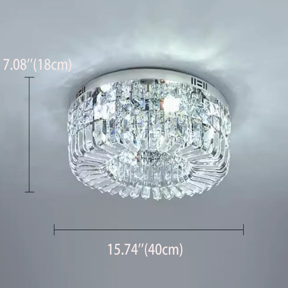 Crystal Ceiling Lights Modern Golden Living Room Decoration Round Ceiling Chandelier Lamp Indoor Decor Hanging Lamps for Bedrooms Living Room Hallway