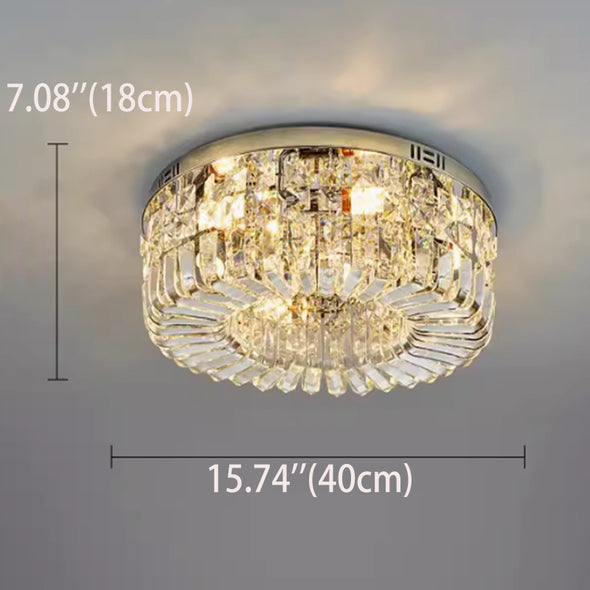 Crystal Ceiling Lights Modern Golden Living Room Decoration Round Ceiling Chandelier Lamp Indoor Decor Hanging Lamps for Bedrooms Living Room Hallway