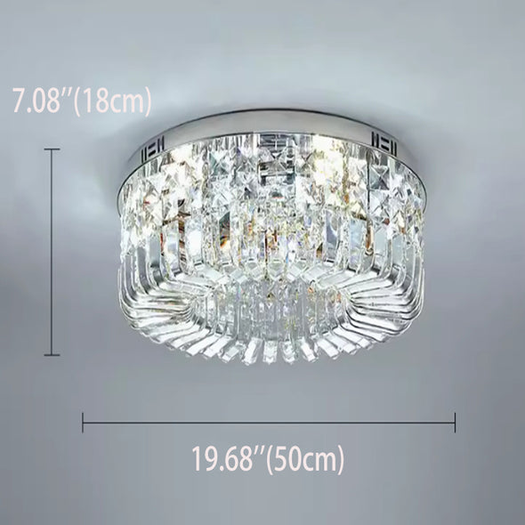 Crystal Ceiling Lights Modern Golden Living Room Decoration Round Ceiling Chandelier Lamp Indoor Decor Hanging Lamps for Bedrooms Living Room Hallway