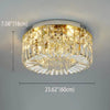 Crystal Ceiling Lights Modern Golden Living Room Decoration Round Ceiling Chandelier Lamp Indoor Decor Hanging Lamps for Bedrooms Living Room Hallway