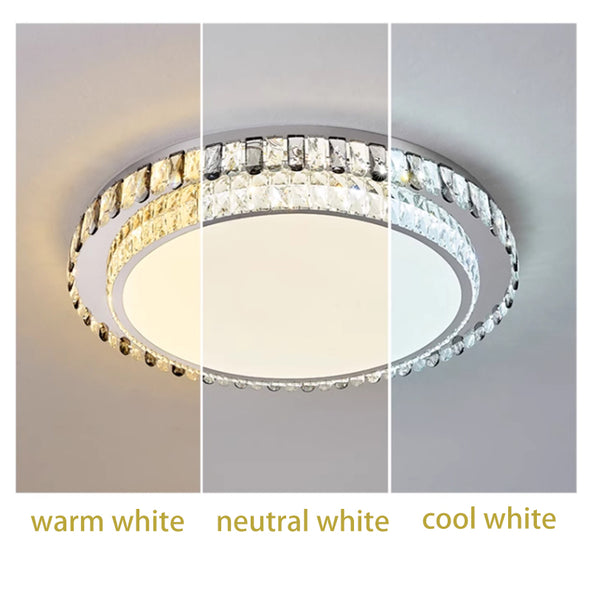 K9 Crystal Lamp Round Living Room Ceiling Lamp Luxury Modern Minimalist Atmosphere Creative Warm and Romantic Room Bathroom Washrooms Hallway