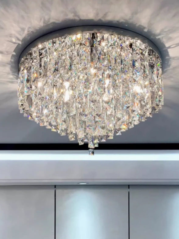 Crystal Chandeliers Light Mini Style Modern Flush Mount Fixture with Crystal Ceiling Lamp for Hallway, Bar, Kitchen, Dining Room, Kids Room