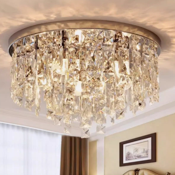 Crystal Chandeliers Light Mini Style Modern Flush Mount Fixture with Crystal Ceiling Lamp for Hallway, Bar, Kitchen, Dining Room, Kids Room