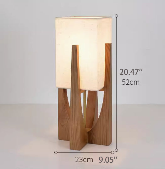 Floor Lamp Japanese Style Minimalist Living Room Sofa Side Table Lamp Solid Wood Lamp Body Retro Design Bedroom Atmosphere Lamp