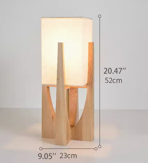 Floor Lamp Japanese Style Minimalist Living Room Sofa Side Table Lamp Solid Wood Lamp Body Retro Design Bedroom Atmosphere Lamp