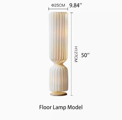 Modern White Pendant Light  Home Decor Vertical Floor Lamp Fabric Lampshade Reading Room Bedroom