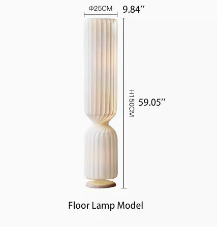 Modern White Pendant Light  Home Decor Vertical Floor Lamp Fabric Lampshade Reading Room Bedroom