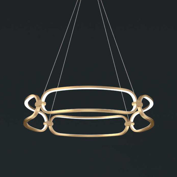 LED Modern Ceiling Chandelier with Circular Rings in Single or Double Layers