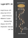 Luxury Raindrop Chandelier Long Ceiling Crystal Hanging Pendant Light Staircase Loft Villa Showroom