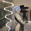 Mid-Century Modern Staircase Chandelier Aluminum 6-28 Lights Gold Black