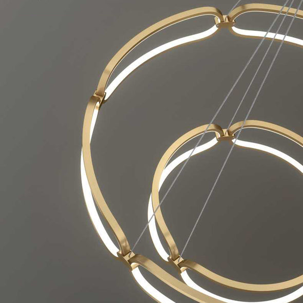 LED Modern Ceiling Chandelier with Circular Rings in Single or Double Layers