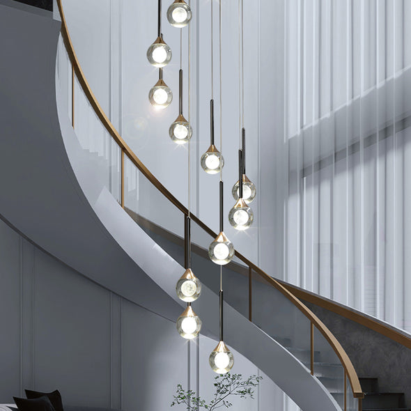 Modern Crystal Moon Pendant Light Stainless Steel Chandelier with 3D Lunar Globe