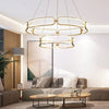 LED Modern Ceiling Chandelier with Circular Rings in Single or Double Layers