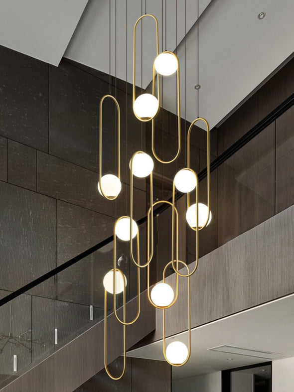 Modern Multi-Ball Chandelier High Ceiling Luxury Irregular LED Pendant Light