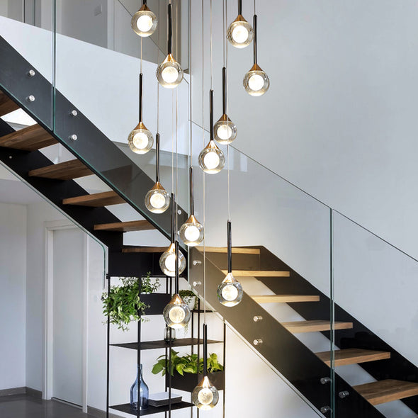 Modern Crystal Moon Pendant Light Stainless Steel Chandelier with 3D Lunar Globe