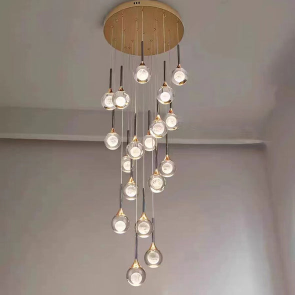 Modern Crystal Moon Pendant Light Stainless Steel Chandelier with 3D Lunar Globe