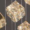 Modern Crystal Cube Chandelier, Multi Light Pendant with Titanium Black