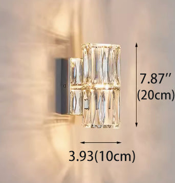 Crystal Wall Sconces, Gold Wall Light Fixtures, Bedroom Wall Lights with Glass Shade, Modern Sconces Wall Lighting for Living Room Bathroom