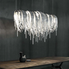 Post-modern Aluminum Tassel Chandeliers Luxury Arch Silver Pendant Lights For Villa Dinning Room Hotel Decor Lighting