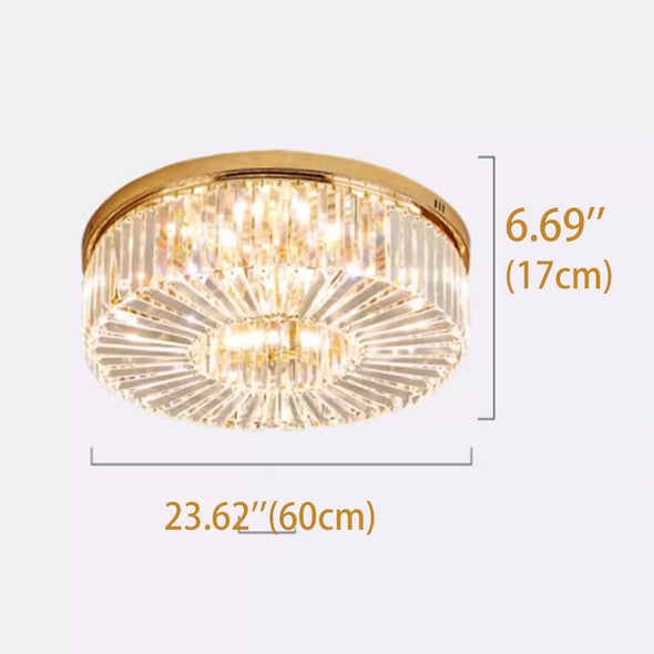 Modern Crystal Ceiling Light Fixture, Flush Mount Crystal Ceiling Fixtures for Kitchen Bedroom Living Room  (Gold)