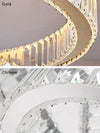 Large Crystal Ring Chandelier Round Lights Fixture Decor For High Ceiling Entryway And Double Foyer