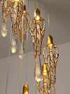 Modern Crystal Copper Chandeliers Pendant Lights For Staircase Living Dining Room Bedroom Long Lamps