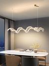 Art Minimalist Ribbon Chandeliers Home Decor Designer Simple Restaurant Tea Room Long LED Wave Shape Front Desk Pendant Lights