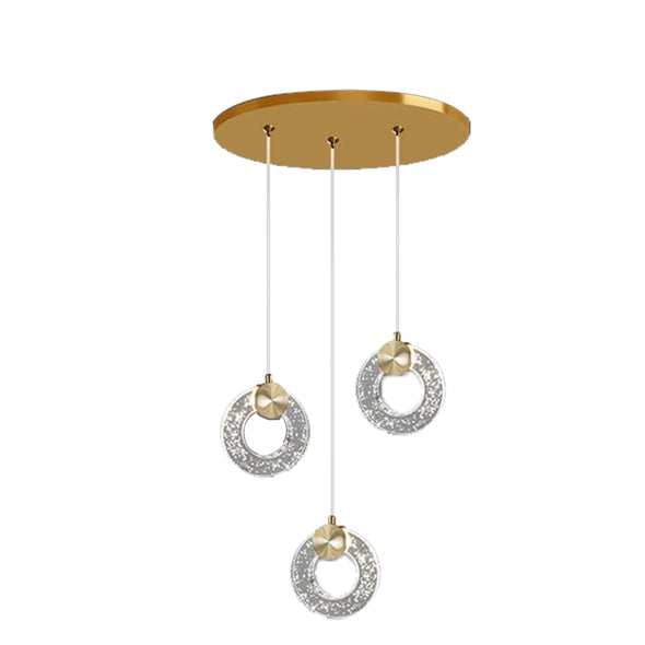 Modern Circle Chandeliers Crystal Led Villa Home Decor Living Room Stairway Hanging Lamps Bedroom Dining Indoor Pendant Lights