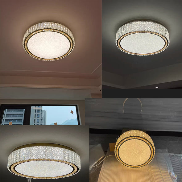 Modern Crystal Ceiling Light LED Small Chandeliers  Flush Mount Chandelier Room Light for Bedrooms Living Room Hallway