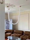 Post Modern Bubble Necklace Chandeliers Glass Ball Luxury Pearl Pendant Lights For Staircase Foyer Living Room