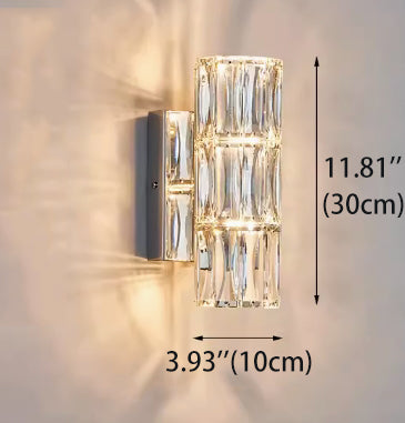 Crystal Wall Sconces, Gold Wall Light Fixtures, Bedroom Wall Lights with Glass Shade, Modern Sconces Wall Lighting for Living Room Bathroom