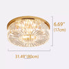 Modern Crystal Ceiling Light Fixture, Flush Mount Crystal Ceiling Fixtures for Kitchen Bedroom Living Room  (Gold)