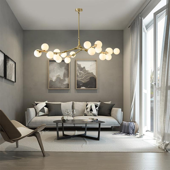 Modern Minimalist Chandelier Magic Bean Glass Ceiling Pendant Light