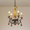 Farmhouse Retro Chandelier Candle Rustic Wood Light For Kitchen, Bedroom, Living Room, Hosue Office, Reading Room